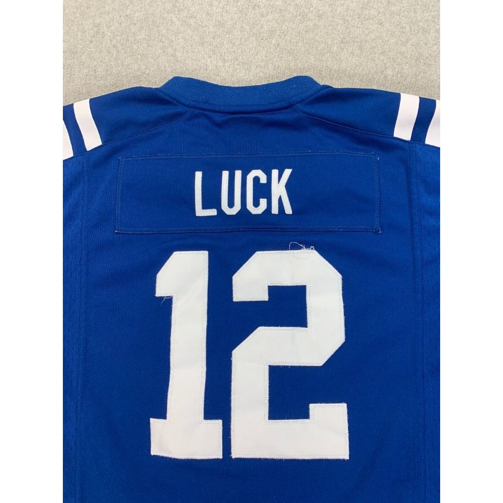 Indianapolis Colts Nike On Field Replica Football Jersey (#12 Luck) Youth Large - Picture 11 of 12
